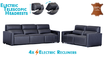 Atlanta 3.75 & 2.5 Seater Lounge Suite in 100% Leather