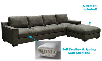 Chelsea 4.5 Seater + Ottoman with Feather Seats
