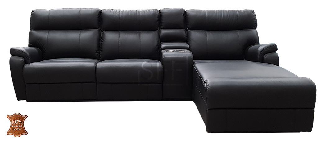 Denver Chaise Lounge With End Recliner, Leather Sofa With Chaise Lounge And Recliner