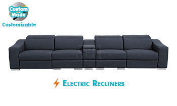 Domino King Electric Recliner Theatre Lounge in Fabric