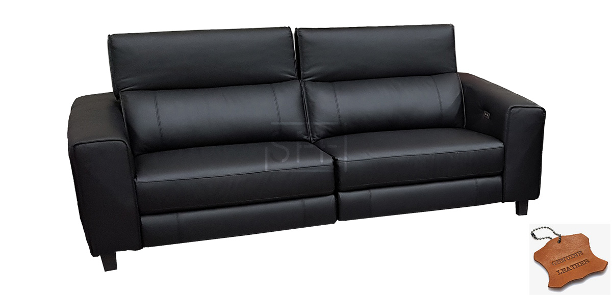 Keira Sofa with Electric Recliners in 100 Leather, Sydney Furniture