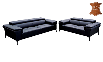 Oslo 3+2 Sofa Pair in 100% Leather