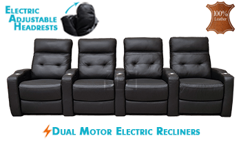 Showtime Dual Motor Electric Theatre Lounge in 100% Leather